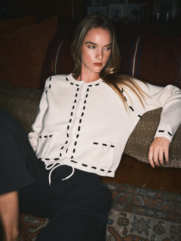 Carmen Contrast Stitch Cardigan